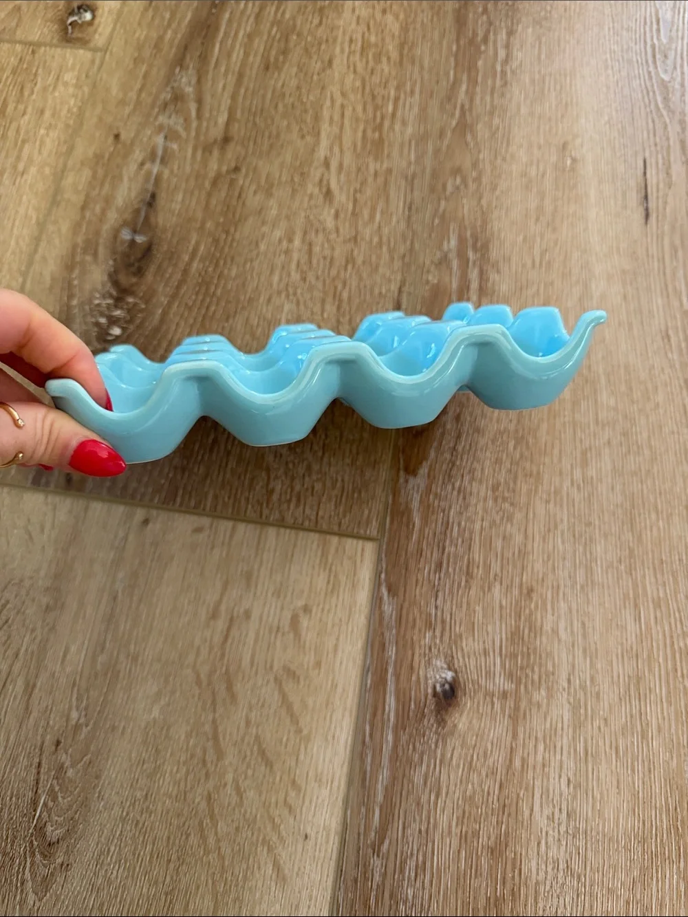 Light Blue Ceramic Egg Tray